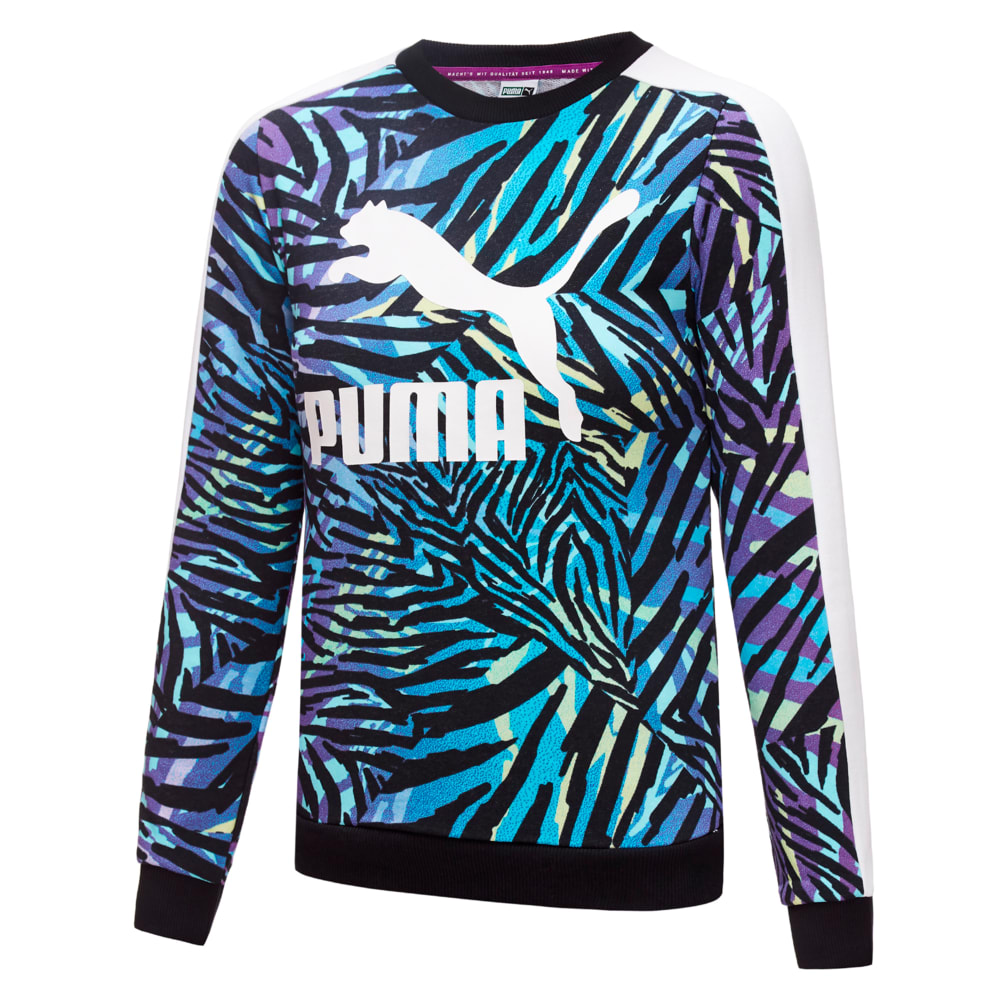 Зображення Puma Дитяча толстовка Classics T7 Crew Neck Printed Youth Sweatshirt #1: Puma Black