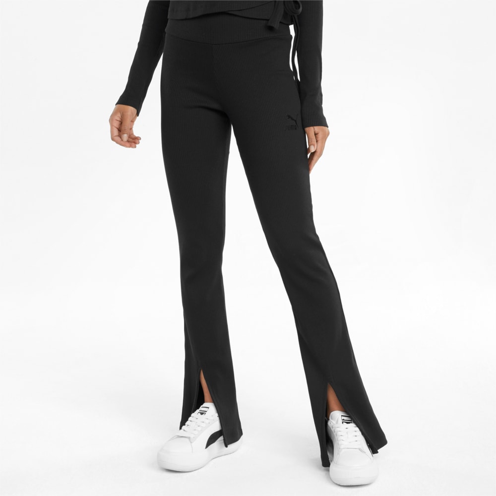 Зображення Puma Штани Classics Ribbed Women's Slit Pants #1: Puma Black