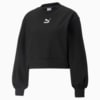 Зображення Puma Толстовка Classics Puff Sleeve Crew Neck Women's Sweatshirt #4: Puma Black