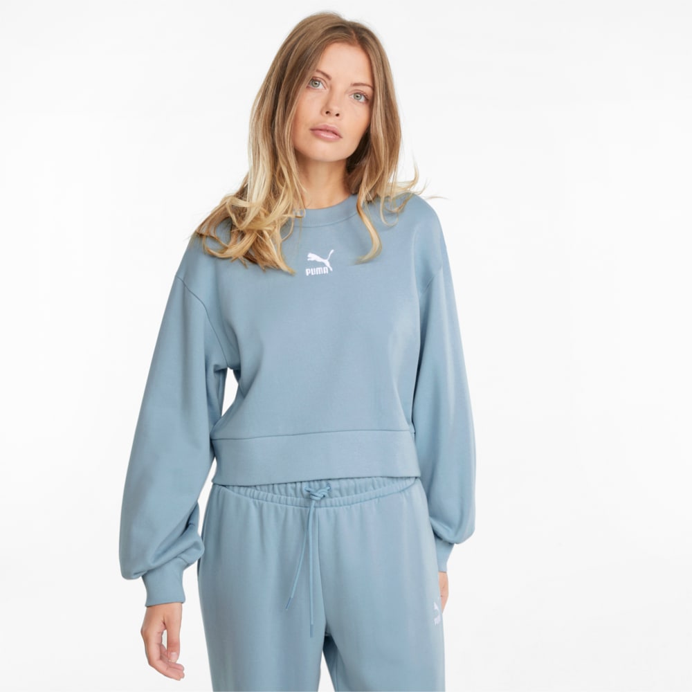 фото Толстовка classics puff sleeve crew neck women's sweatshirt puma