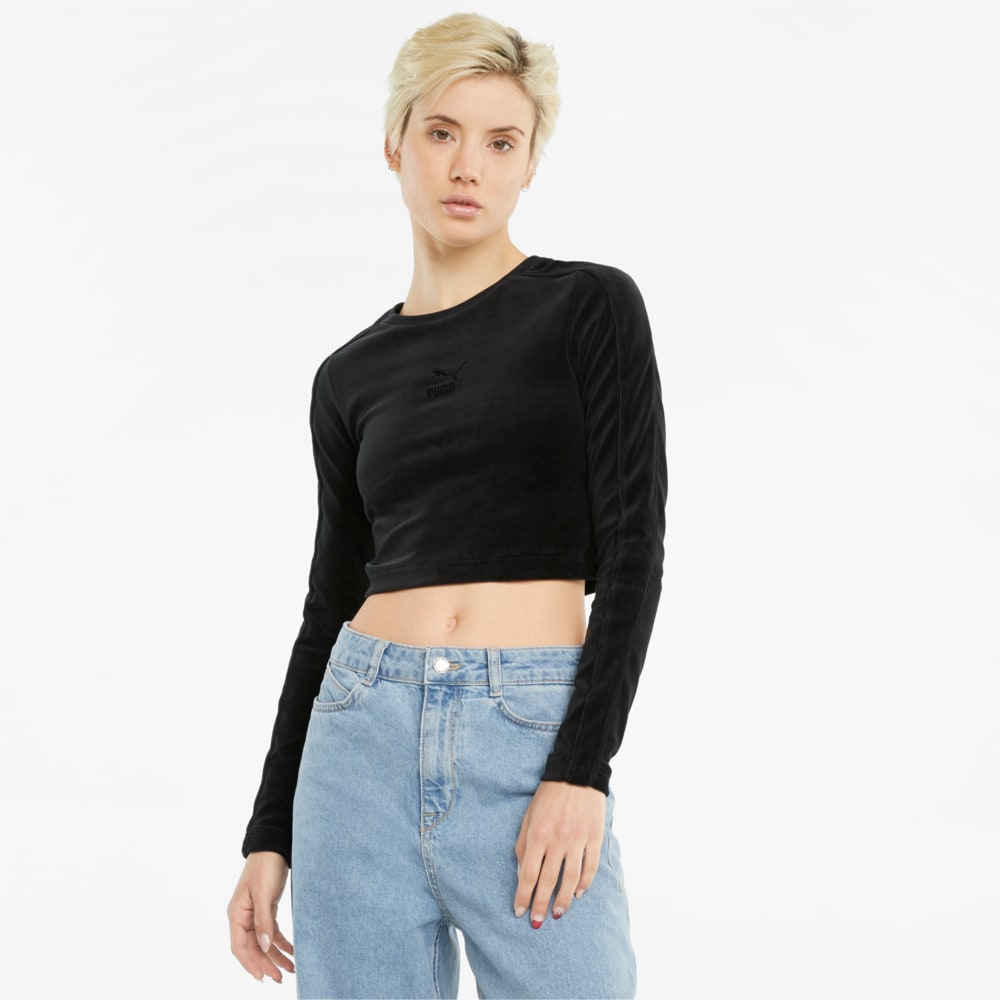 фото Футболка с длинным рукавом iconic velour long sleeve women's tee puma