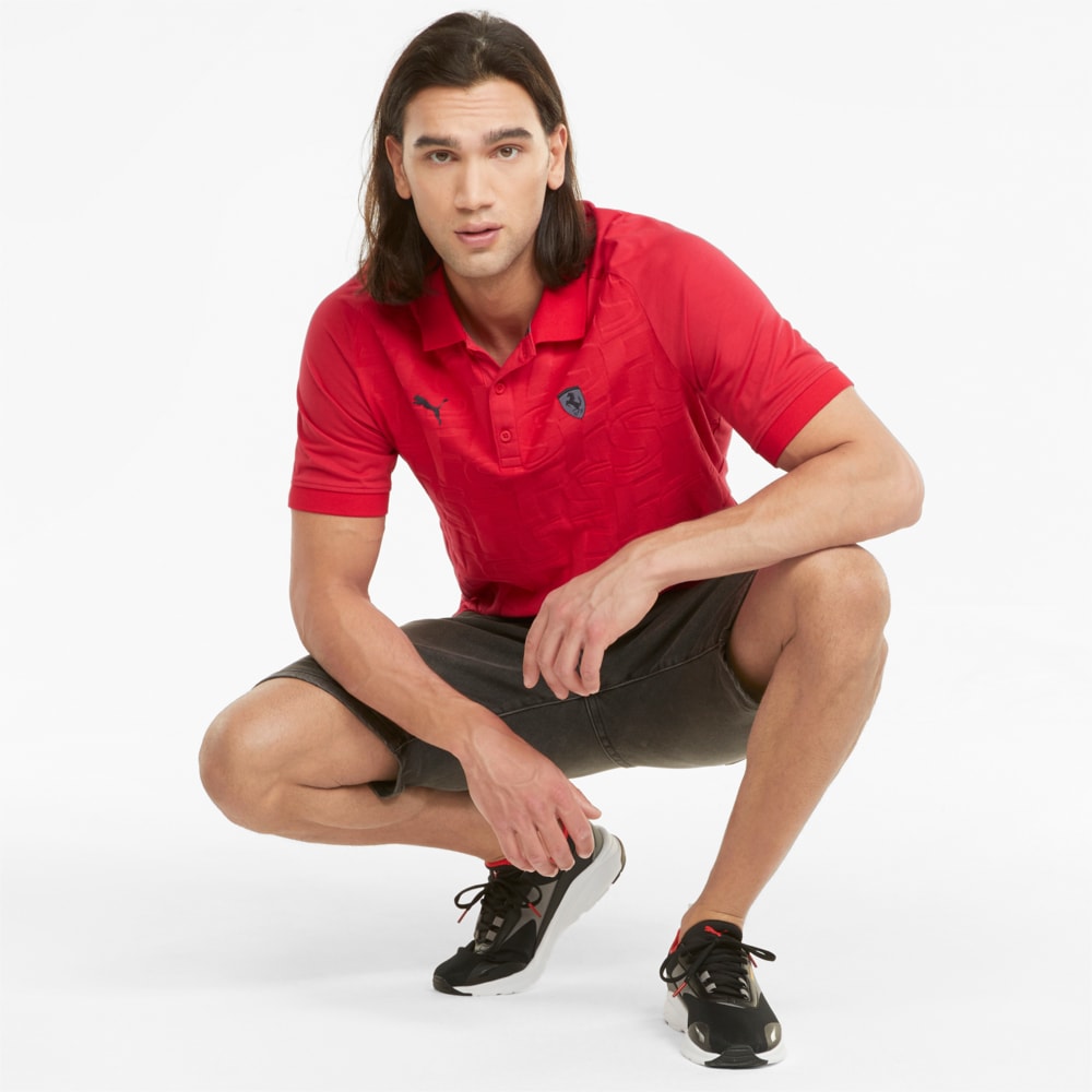 фото Поло scuderia ferrari style jacquard men's polo shirt puma
