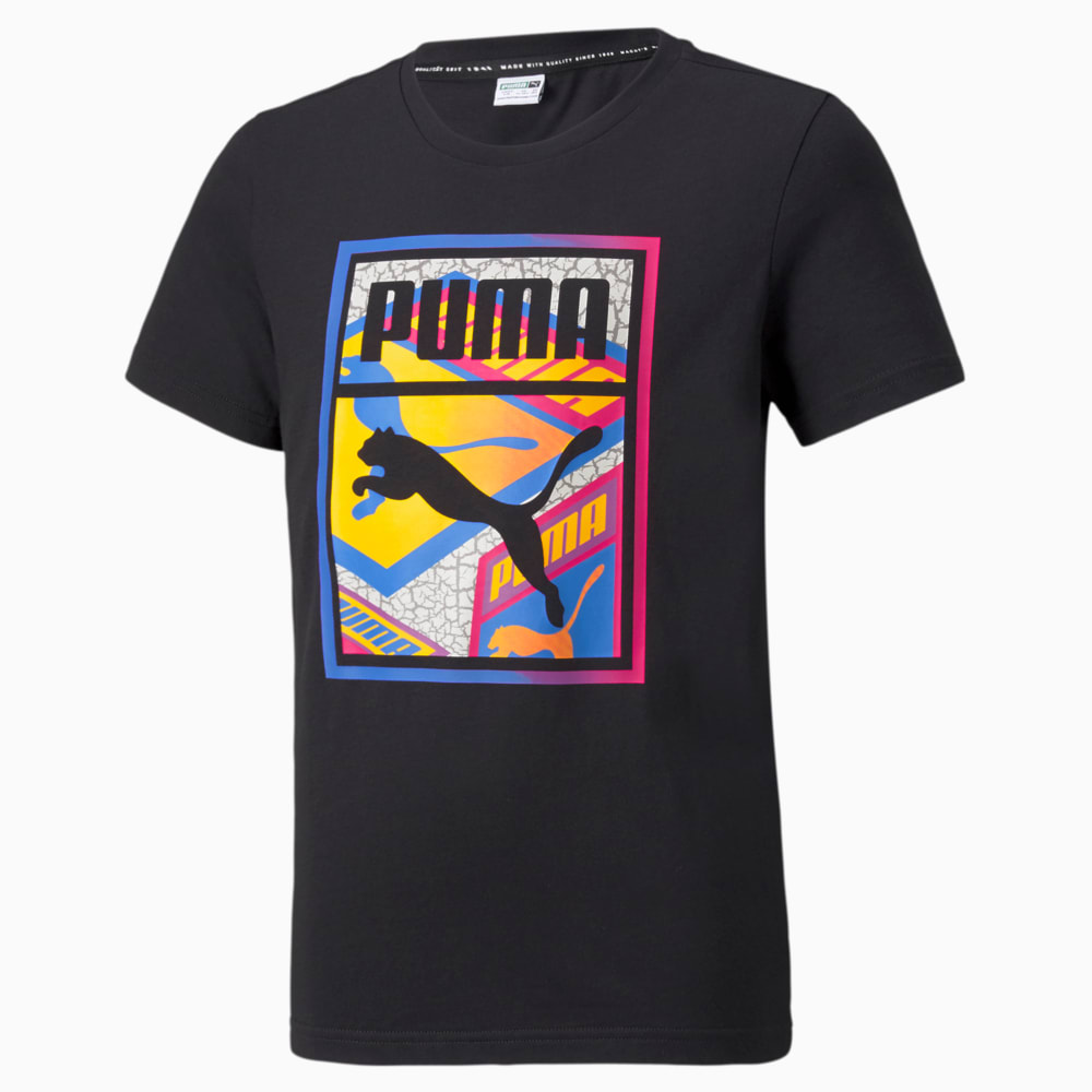 Изображение Puma Детская футболка Street Art Graphic Youth Tee #1: Puma Black-Square