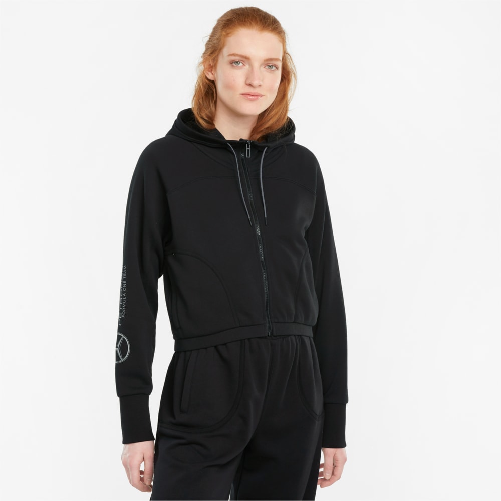 Зображення Puma Толстовка Mercedes F1 Hooded Women's Sweat Jacket #1: Puma Black