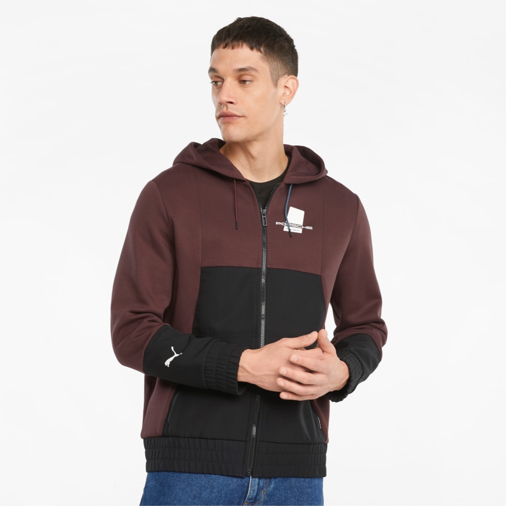 Зображення Puma Толстовка Porsche Legacy Hooded Men's Sweat Jacket #1: Fudge