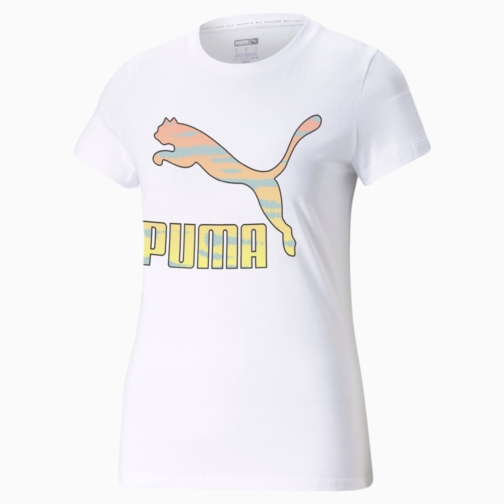 Зображення Puma Футболка Graphic Streetwear Women's Tee #1: Puma White-Tiedye-Cat