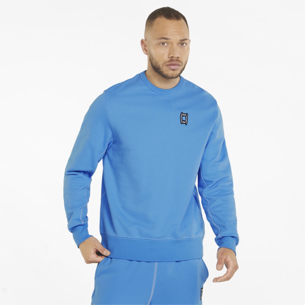 Изображение Puma Свитшот Pivot Crew EMB Men's Basketball Pullover #1: Bleu Azur