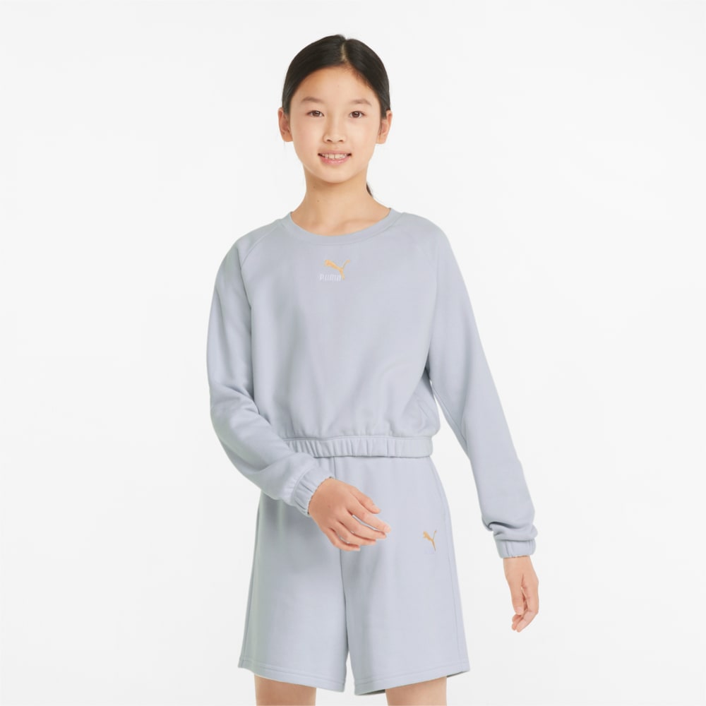 фото Детская толстовка grl cropped crew neck youth sweater puma