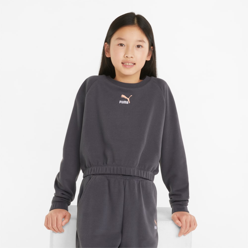 фото Детская толстовка grl cropped crew neck youth sweater puma