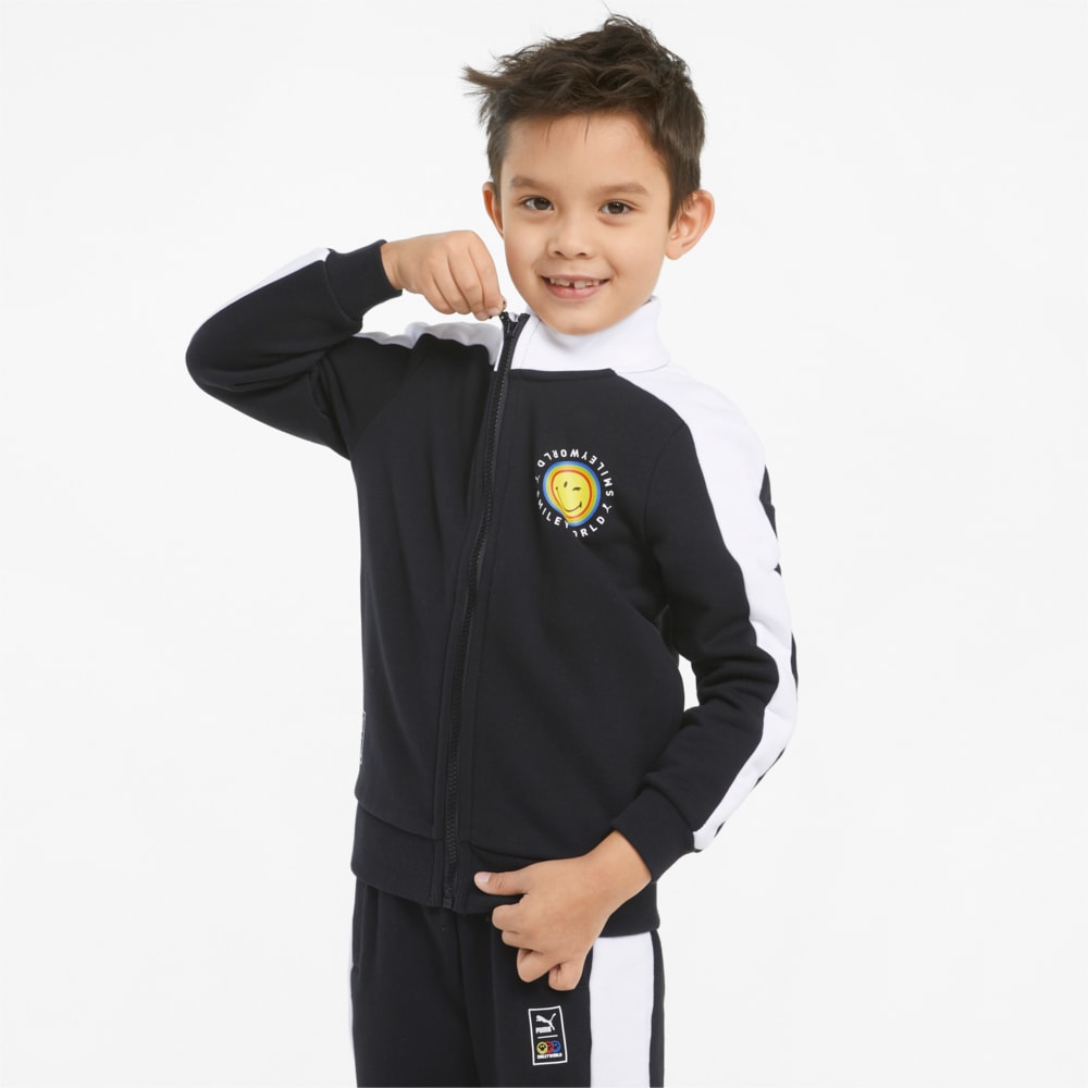 Изображение Puma Детская олимпийка PUMA x SMILEYWORLD T7 Kids' Track Jacket #1: Puma Black
