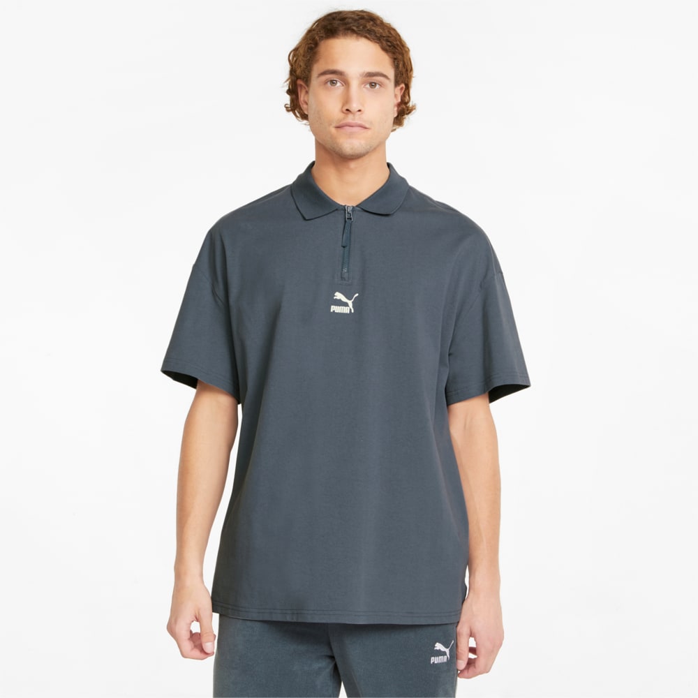 Зображення Puma Поло Classics Boxy Zip Men's Polo Shirt #1: Dark Slate