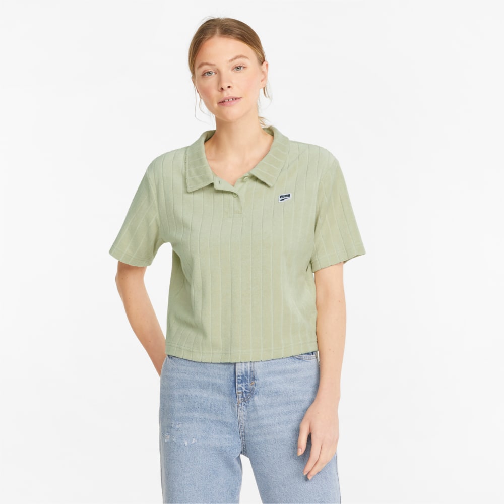 Изображение Puma Поло Downtown Towelling Women's Polo Shirt #1: Spring Moss