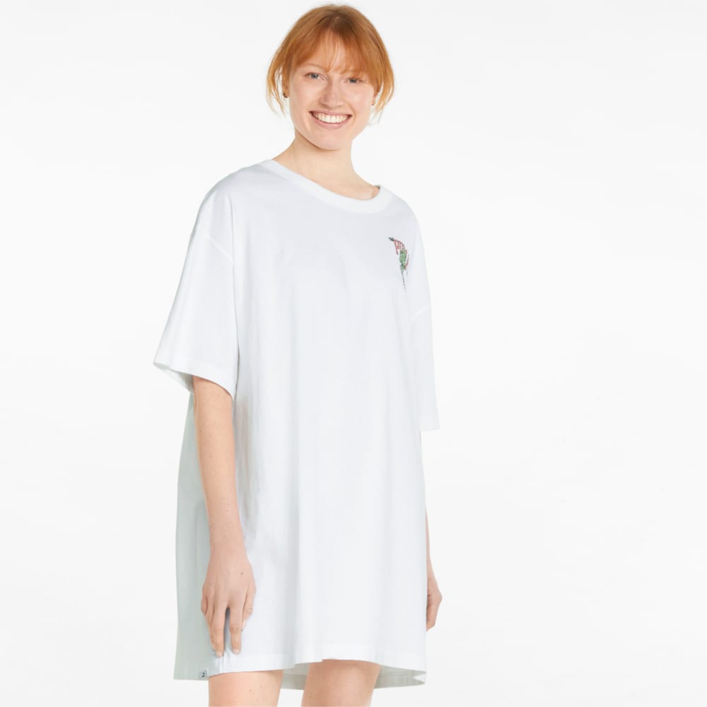 Изображение Puma Платье Downtown Graphic Tee Women's Dress #1: Puma White