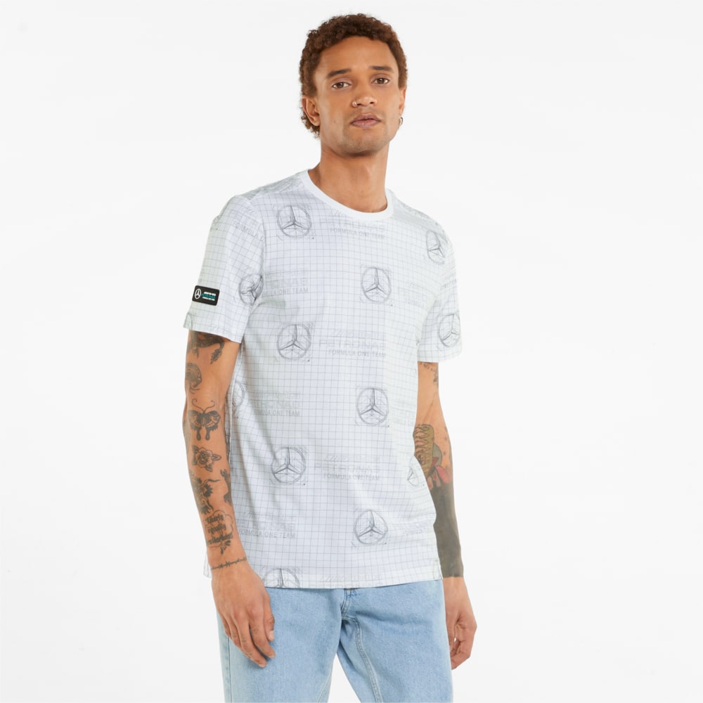 Зображення Puma Футболка Mercedes F1 Printed Logo Men's Tee #1: Puma White