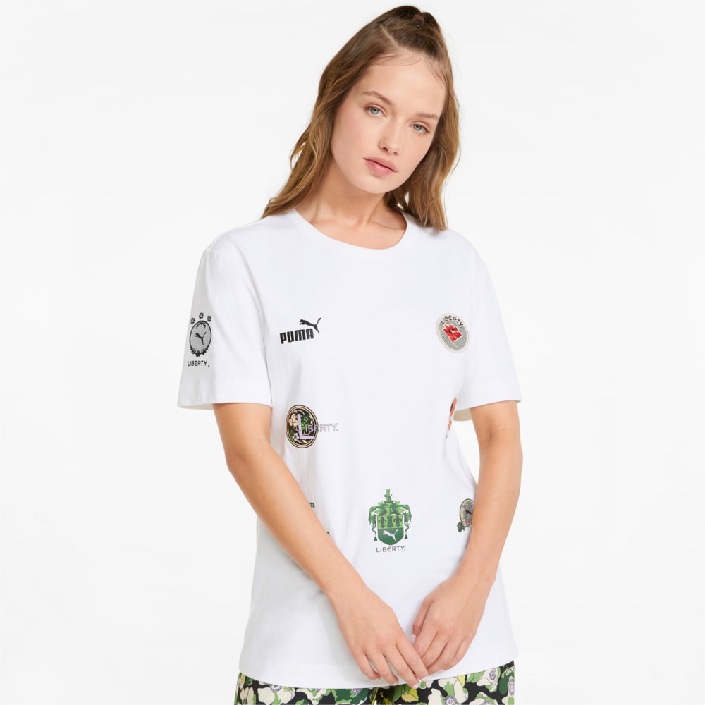 Изображение Puma Футболка PUMA x LIBERTY Badge Women's Tee #1: Puma White