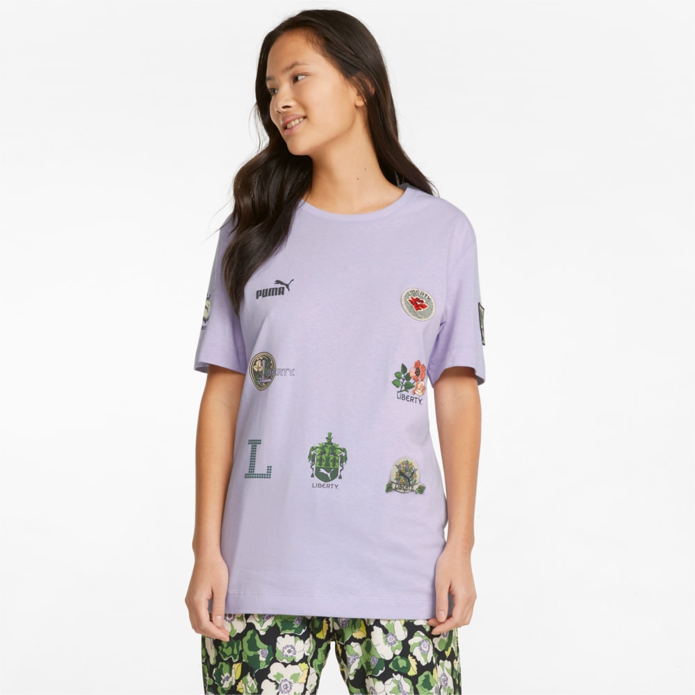 Изображение Puma Футболка PUMA x LIBERTY Badge Women's Tee #1: Pastel Lilac