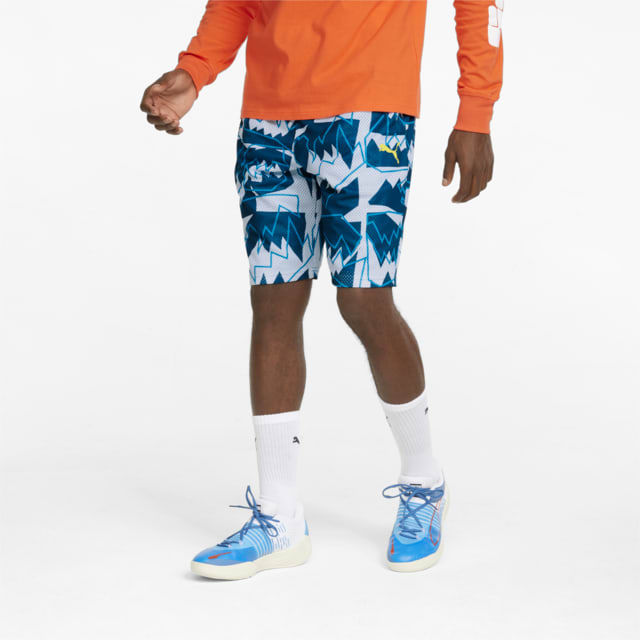 Image PUMA Shorts Mesh Printed Practice Basketball Masculino