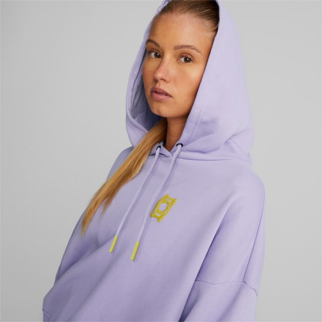 Imagen PUMA Polerón de basketball corto con capucha para mujer Pivot