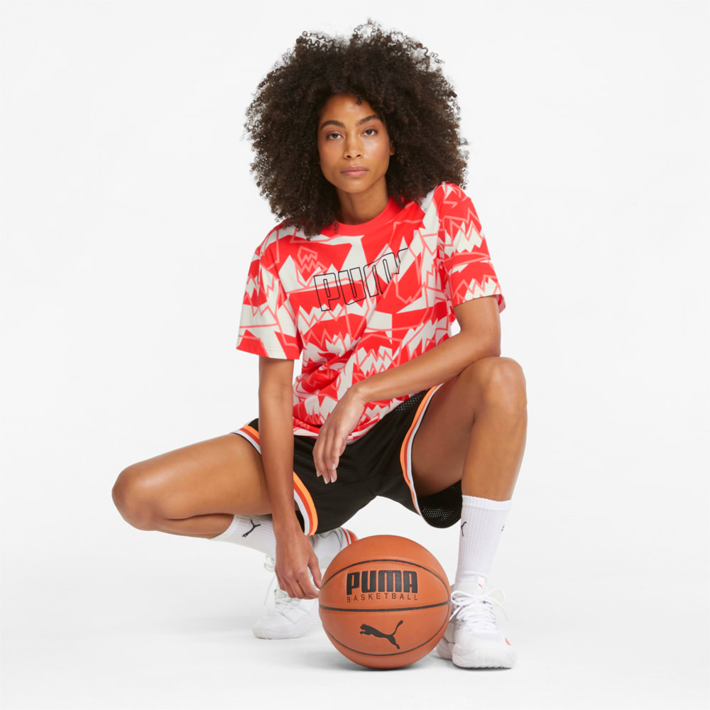 Зображення Puma Футболка Swish Printed Women's Basketball Tee #1: Cherry Tomato
