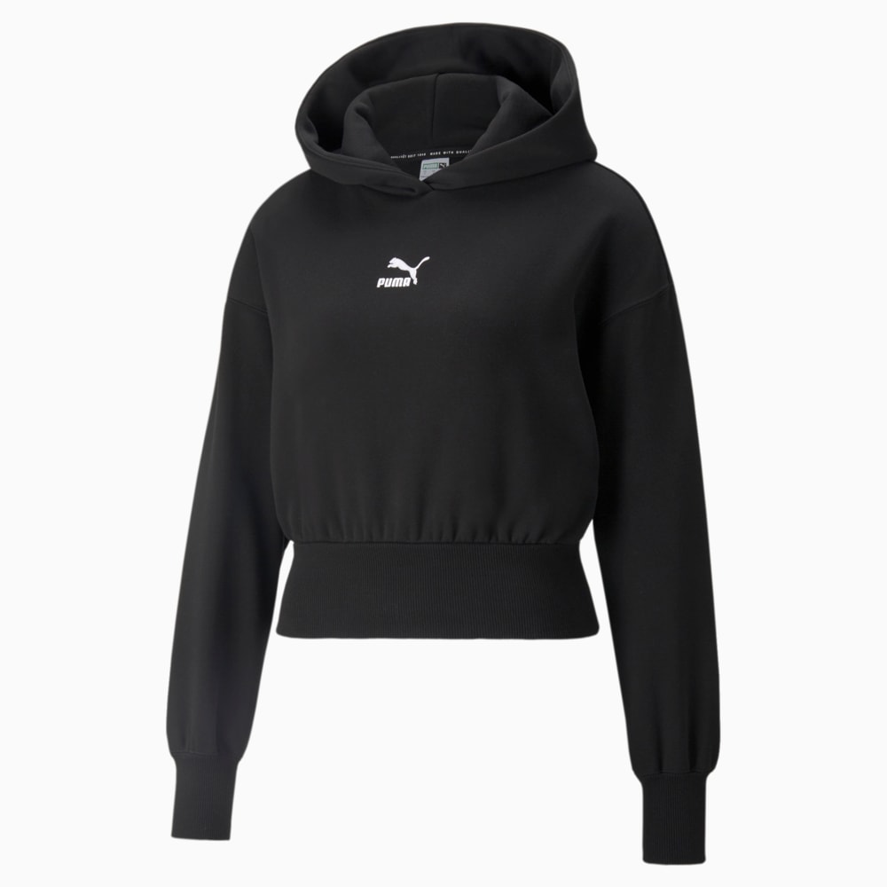 Зображення Puma Толстовка Classics Cropped Fleece Women's Hoodie #1: Puma Black