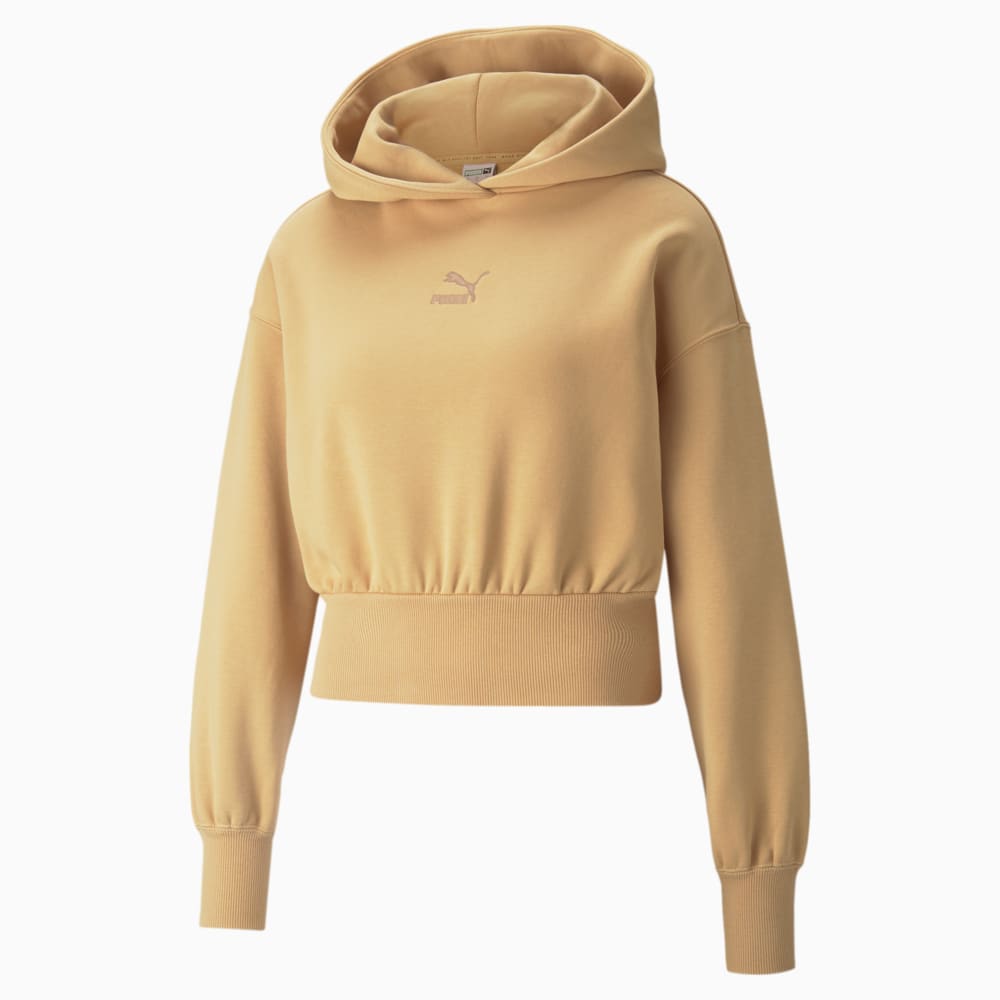 Зображення Puma Толстовка Classics Cropped Fleece Women's Hoodie #1: Tan