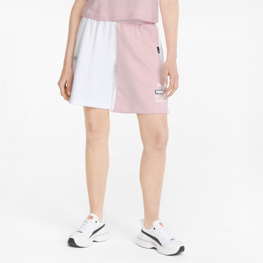 Изображение Puma Шорты Brand Love High-Waisted Women's Shorts #1: Puma White