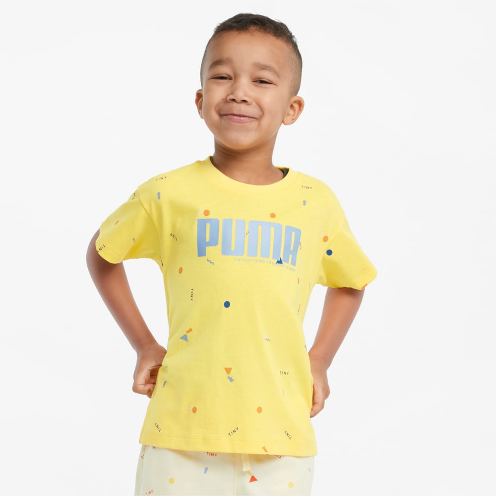 Изображение Puma Детская футболка PUMA x TINY Printed Kids' Tee #1: Aspen Gold