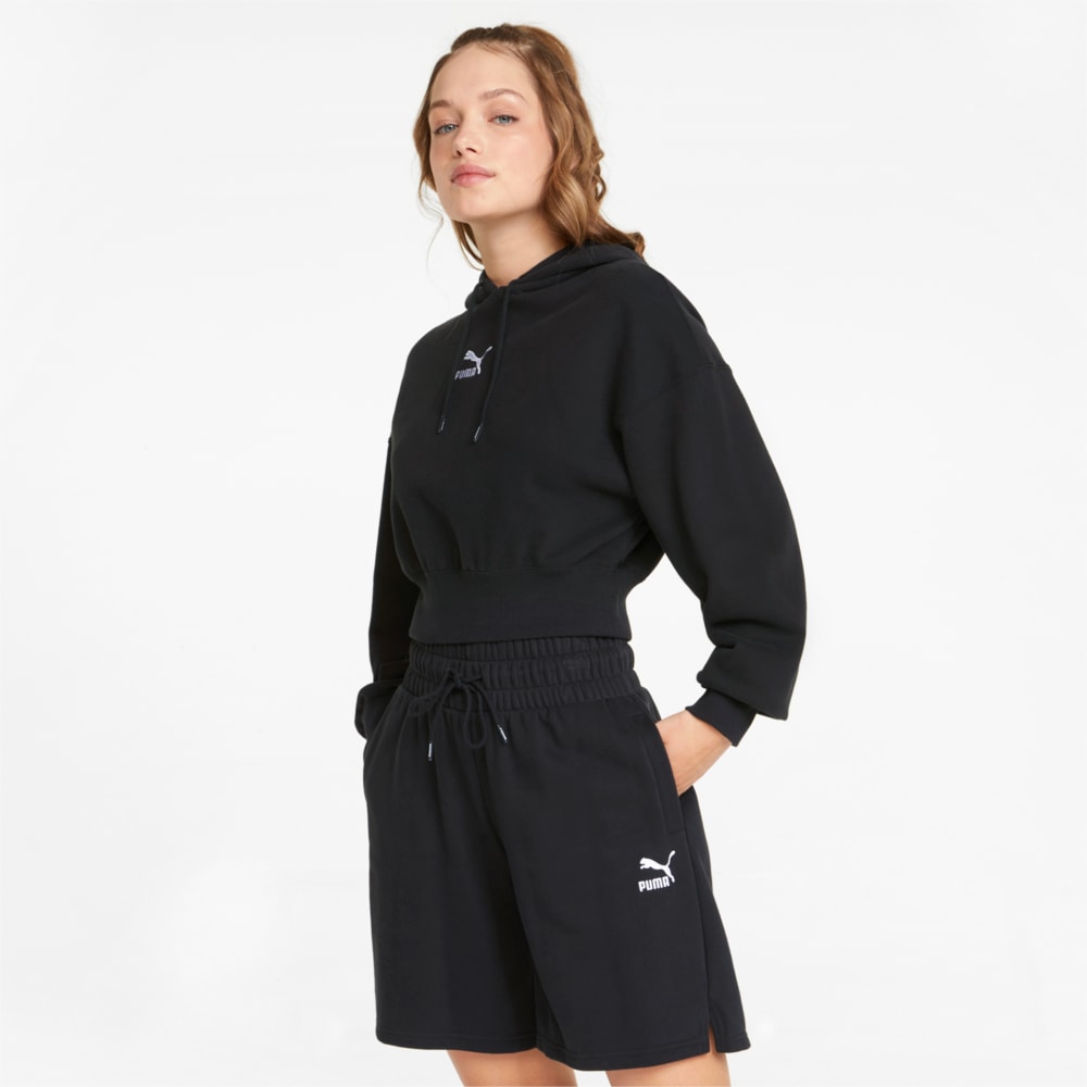 Зображення Puma Толстовка Classics Cropped Women’s Hoodie #1: Puma Black