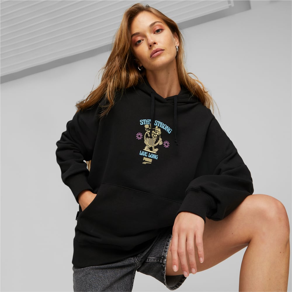 Image PUMA Moletom com Capuz Downtown Graphic Feminino #1
