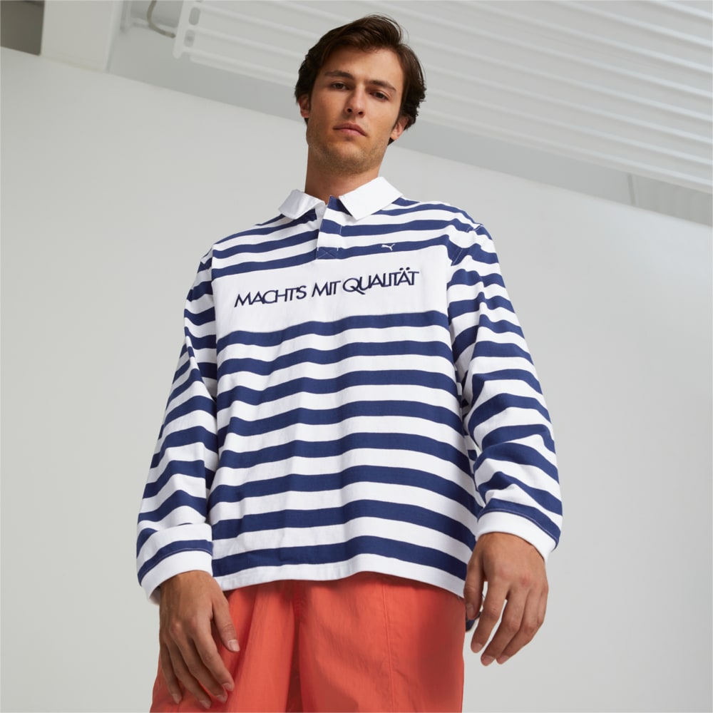 Изображение Puma Поло MMQ Sail To Bay Pattern Long Sleeve Polo Shirt #1: Elektro Blue