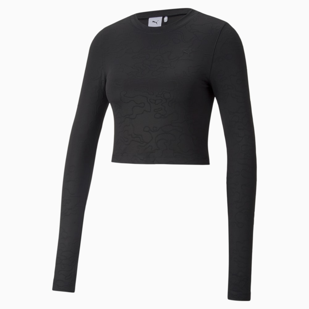 Изображение Puma Лонгслив INLAND Cropped Long Sleeve Tight Tee Women #1: Puma Black