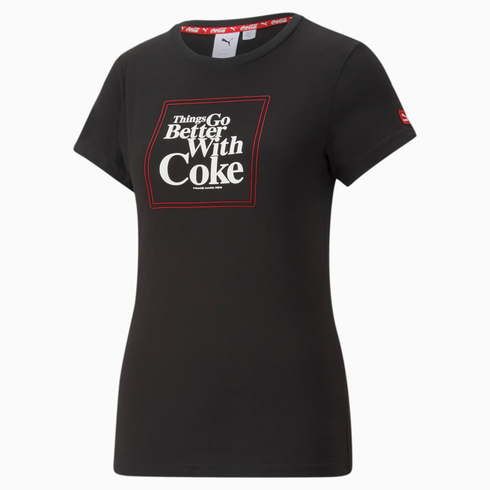 Изображение Puma Футболка PUMA x COCA-COLA Graphic Tee Women #1: Puma Black