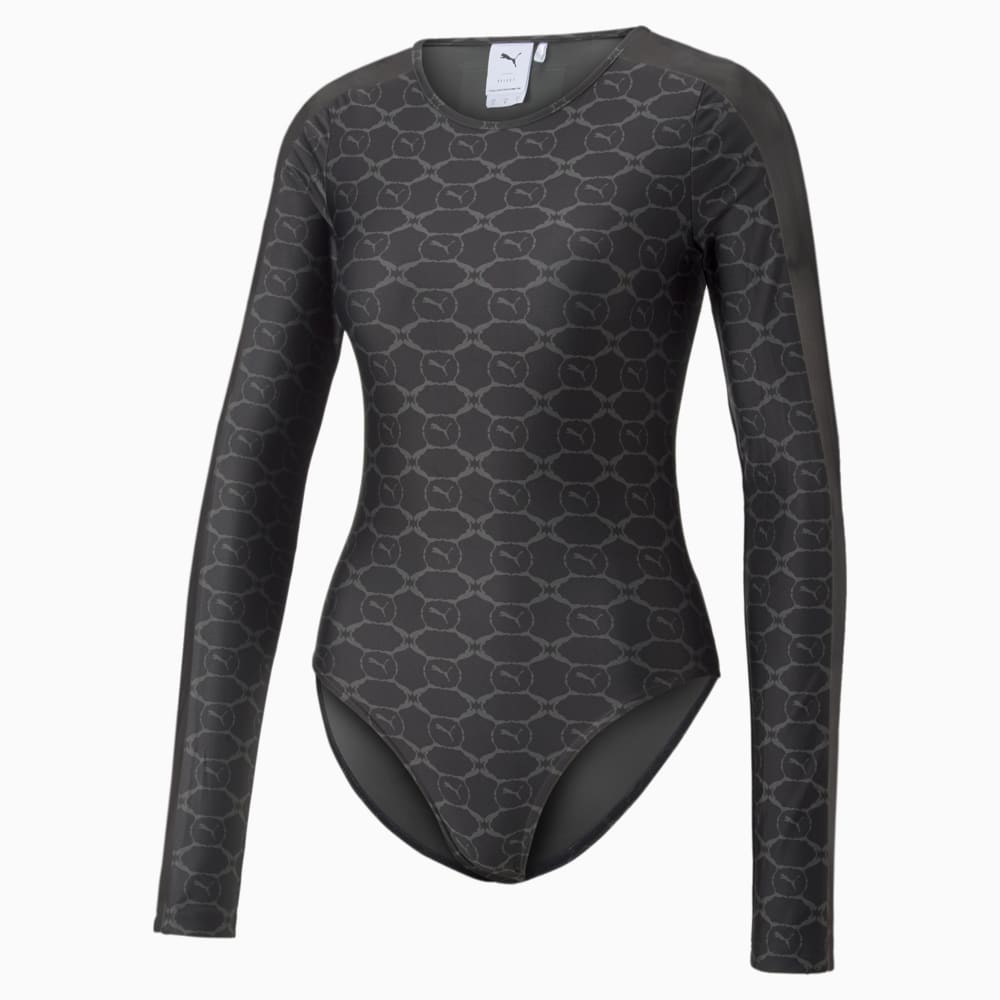 Изображение Puma Боди LUXE SPORT T7 Bodysuit Women #1: Puma Black-Dark Shadow AOP