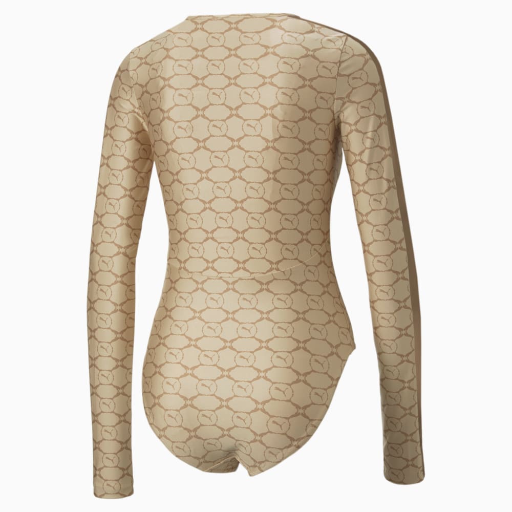 Изображение Puma Боди LUXE SPORT T7 Bodysuit Women #2: Light Sand-Desert Tan AOP