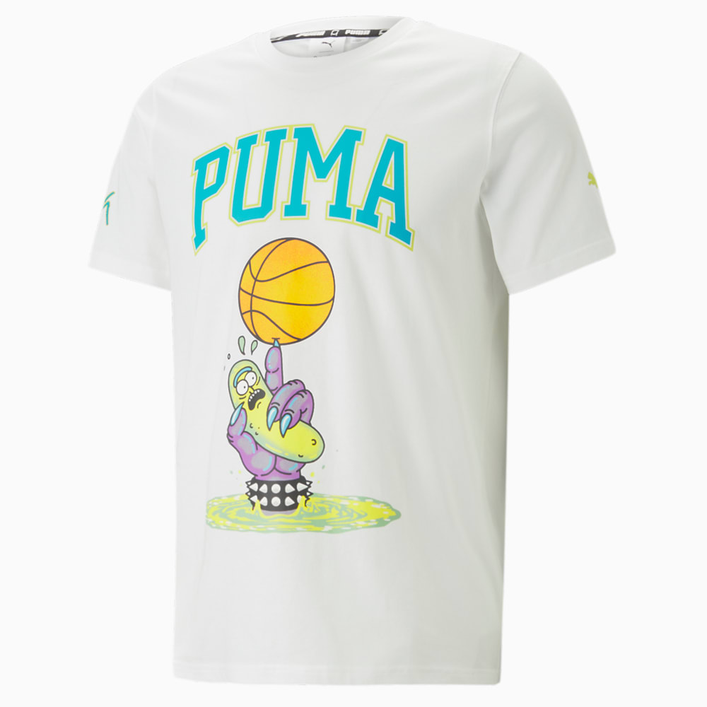 Изображение Puma Футболка PUMA x RICK AND MORTY Pickle Rick Basketball Tee Men #1: Puma White