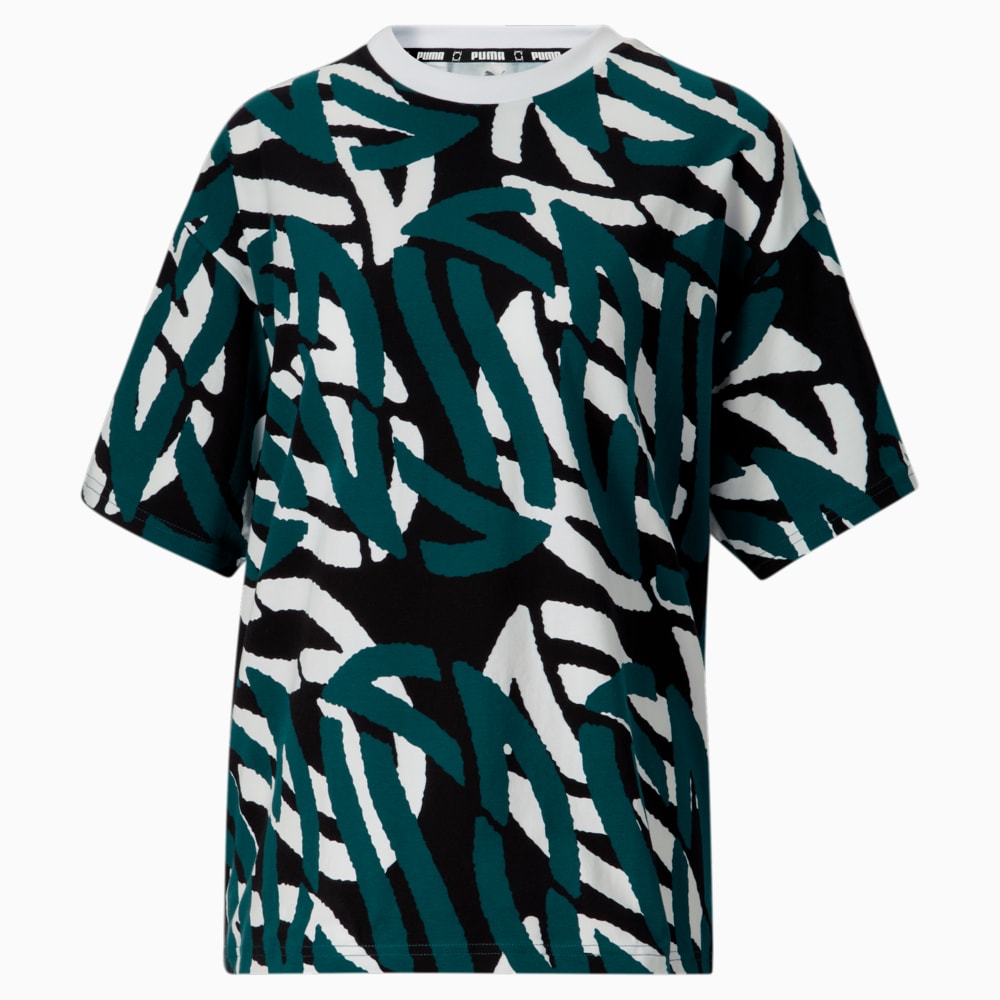 Зображення Puma Футболка Stewie Printed Basketball Tee Women #1: Varsity Green