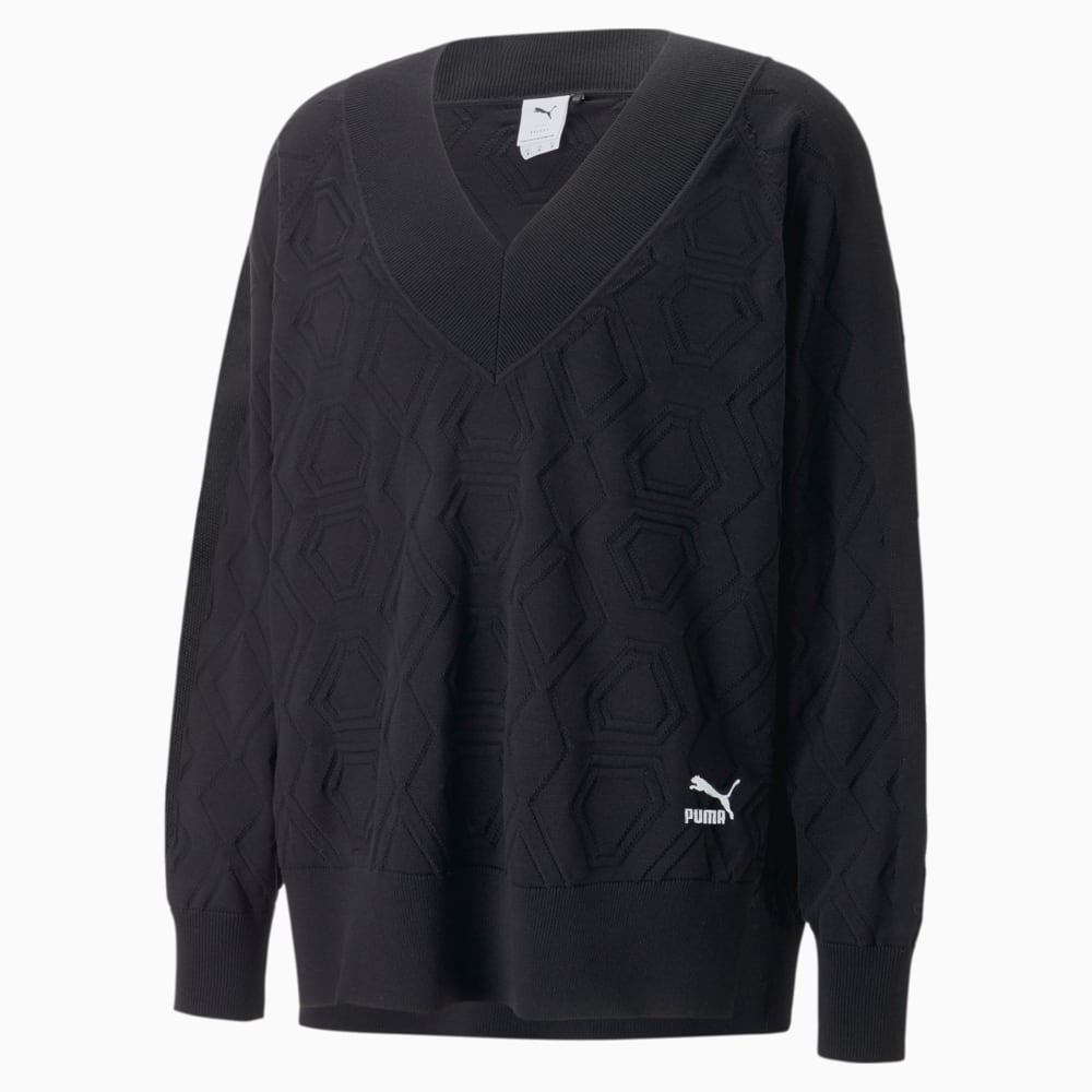 Image Puma LUXE SPORT Oversized V-neck Sweatshirt #1