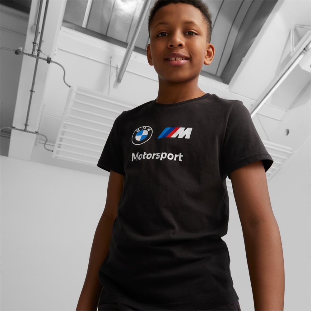 Изображение Puma Детская футболка BMW M Motorsport Essentials Logo Tee Youth #1: Puma Black