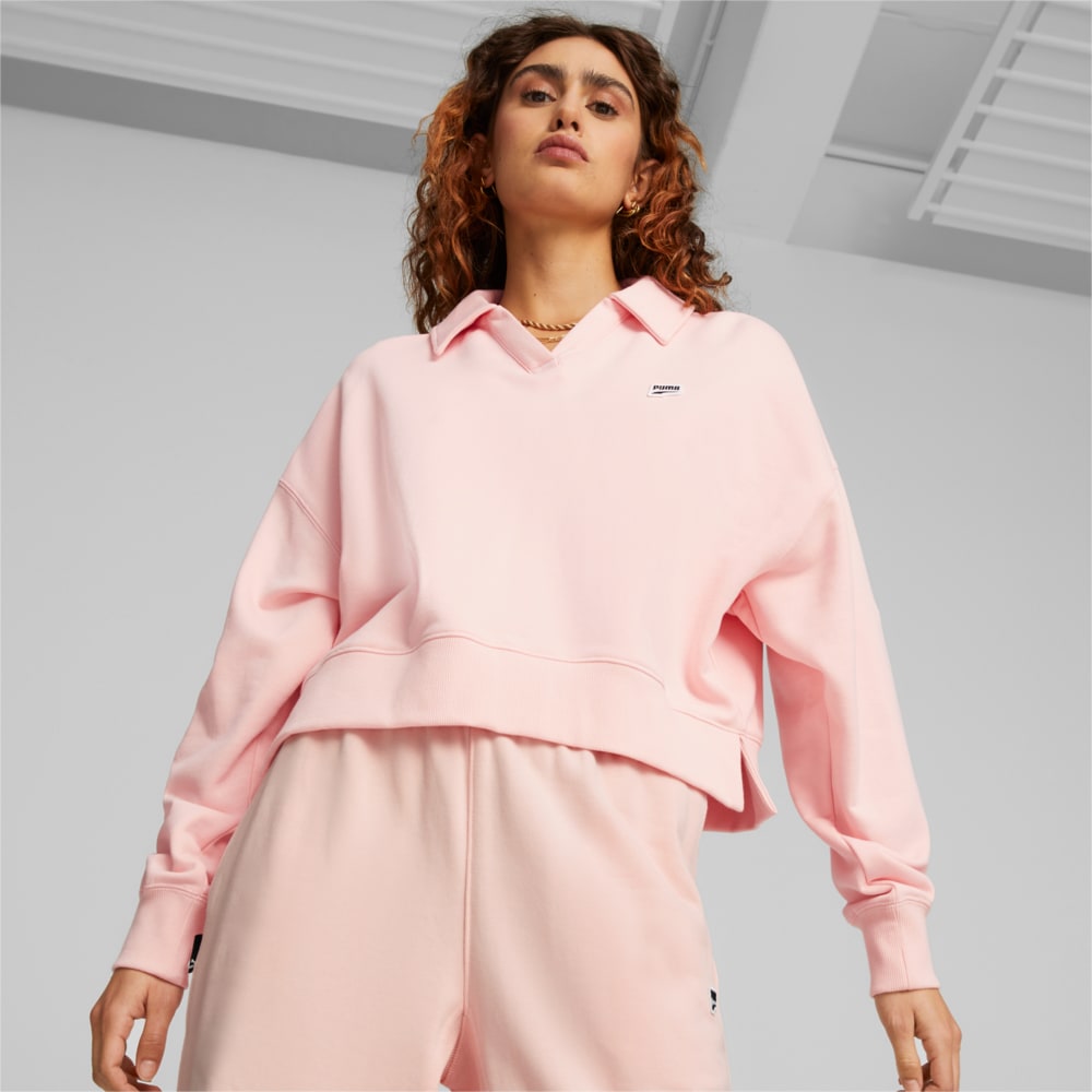 Зображення Puma Світшот Downtown Oversized Polo Sweatshirt Women #1: rose dust