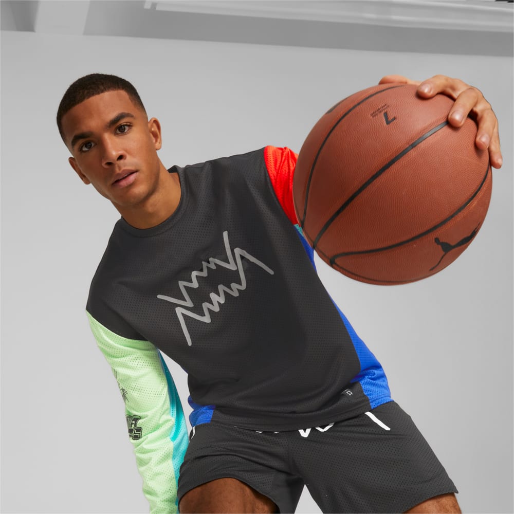 Изображение Puma Футболка Inside Cut Long Sleeve Basketball Tee Men #1: Puma Black