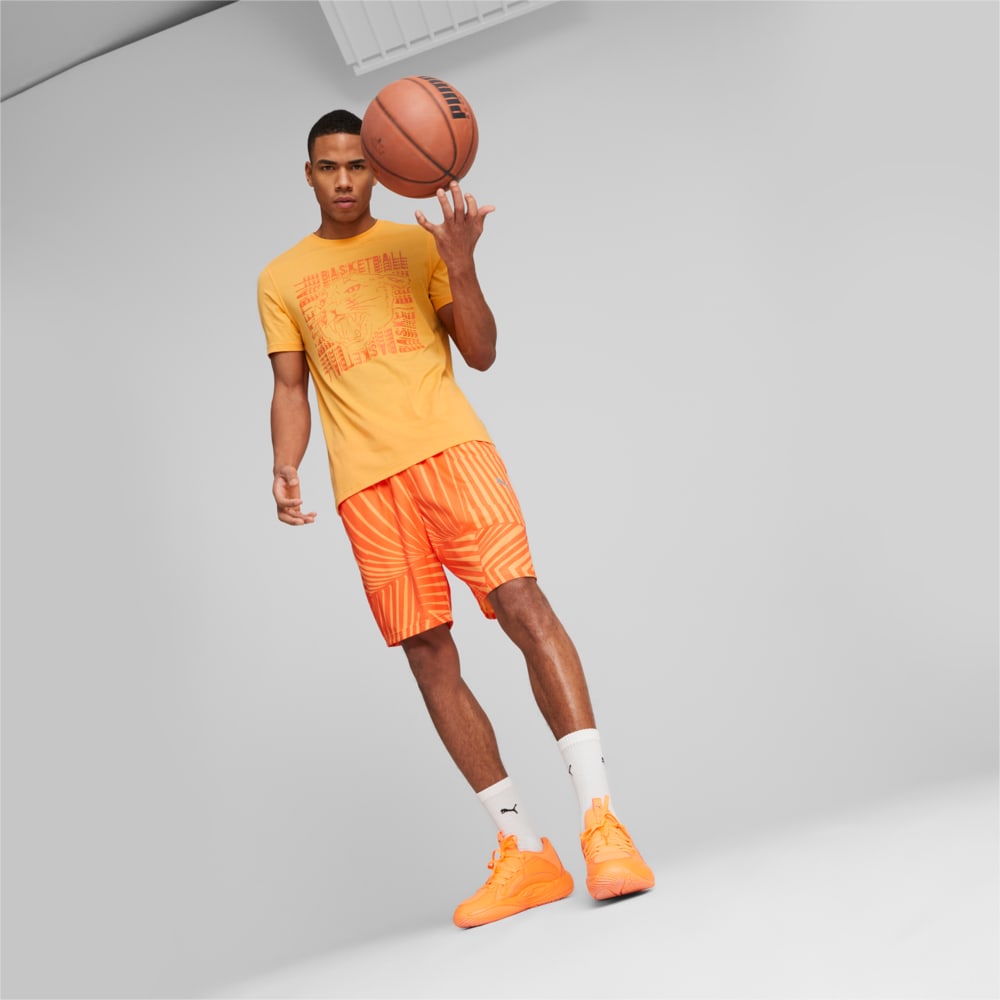 Baseline Printed Basketball Shorts Men, Orange, Puma