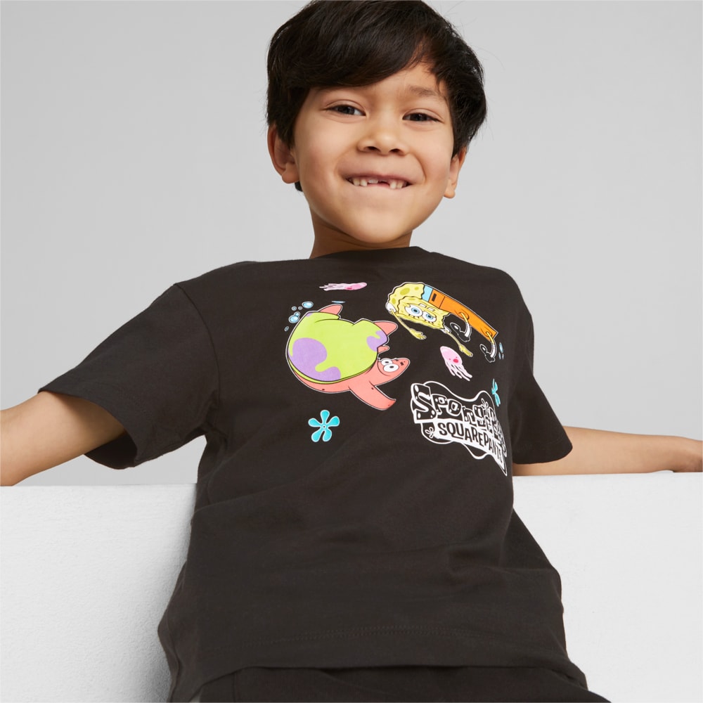 Изображение Puma Детская футболка PUMA x SPONGEBOB Tee Kids #1: Puma Black