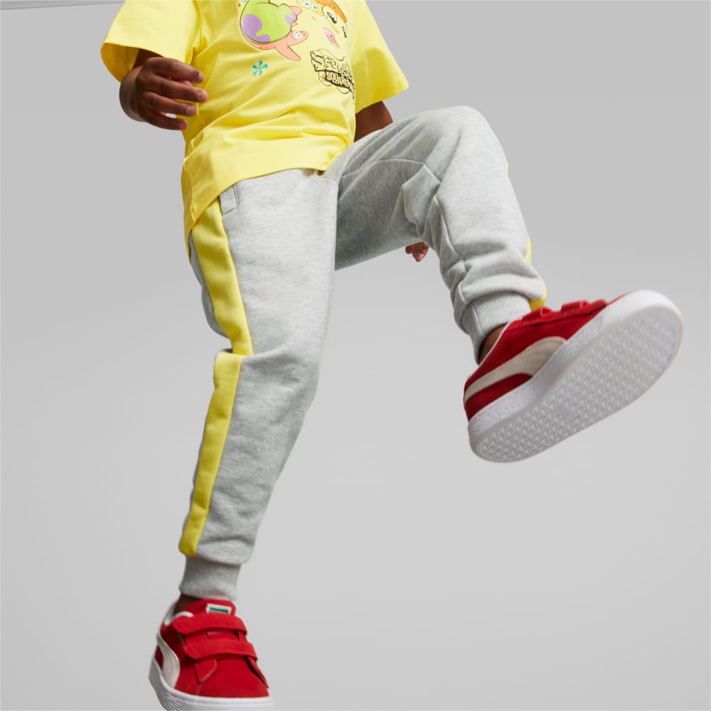 Изображение Puma Детские штаны PUMA x SPONGEBOB T7 Pants Kids #1: light gray heather