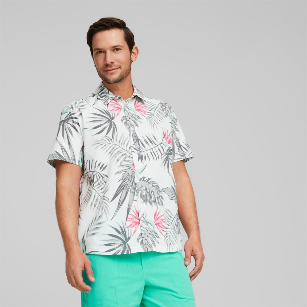 PUMA x Palm Tree Crew Paradise Button-Down Golf Shirt Men | White ...