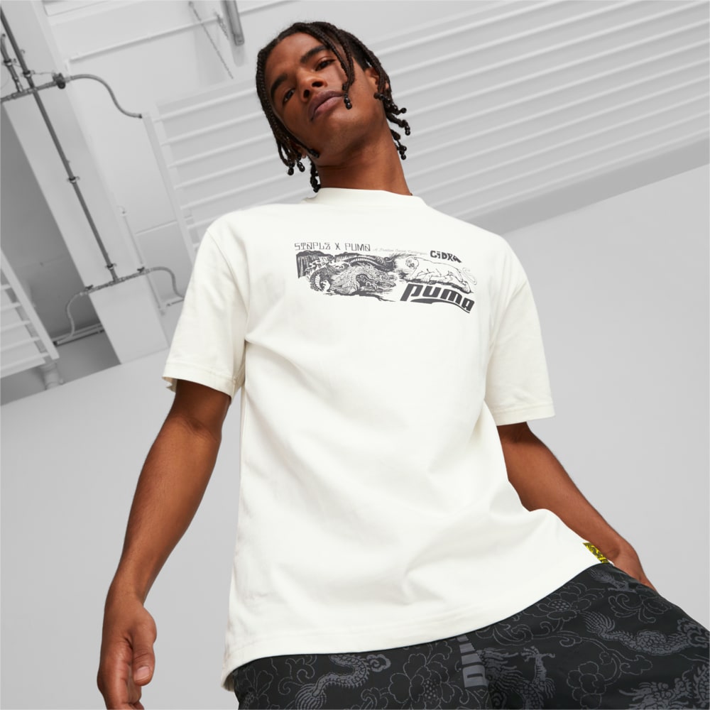 Изображение Puma Футболка PUMA x STAPLE Graphic Tee Men #1: Warm White