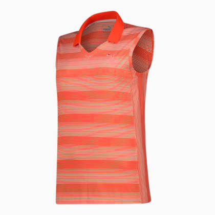 Image Puma Dense Stripe Sleeveless Golf Polo Shirt Women