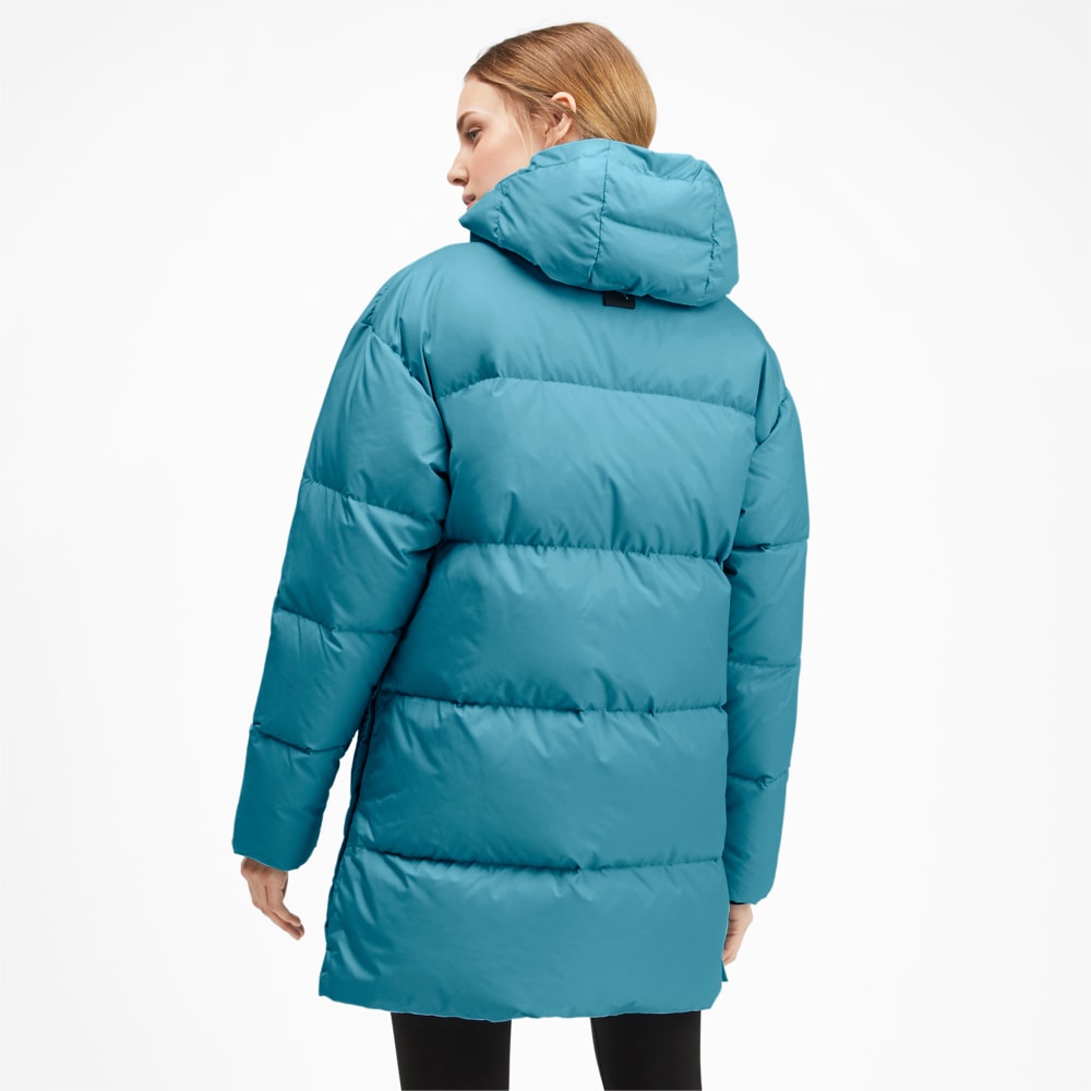 450 Long Hooded Down Coat 80 Blue Milky Blue