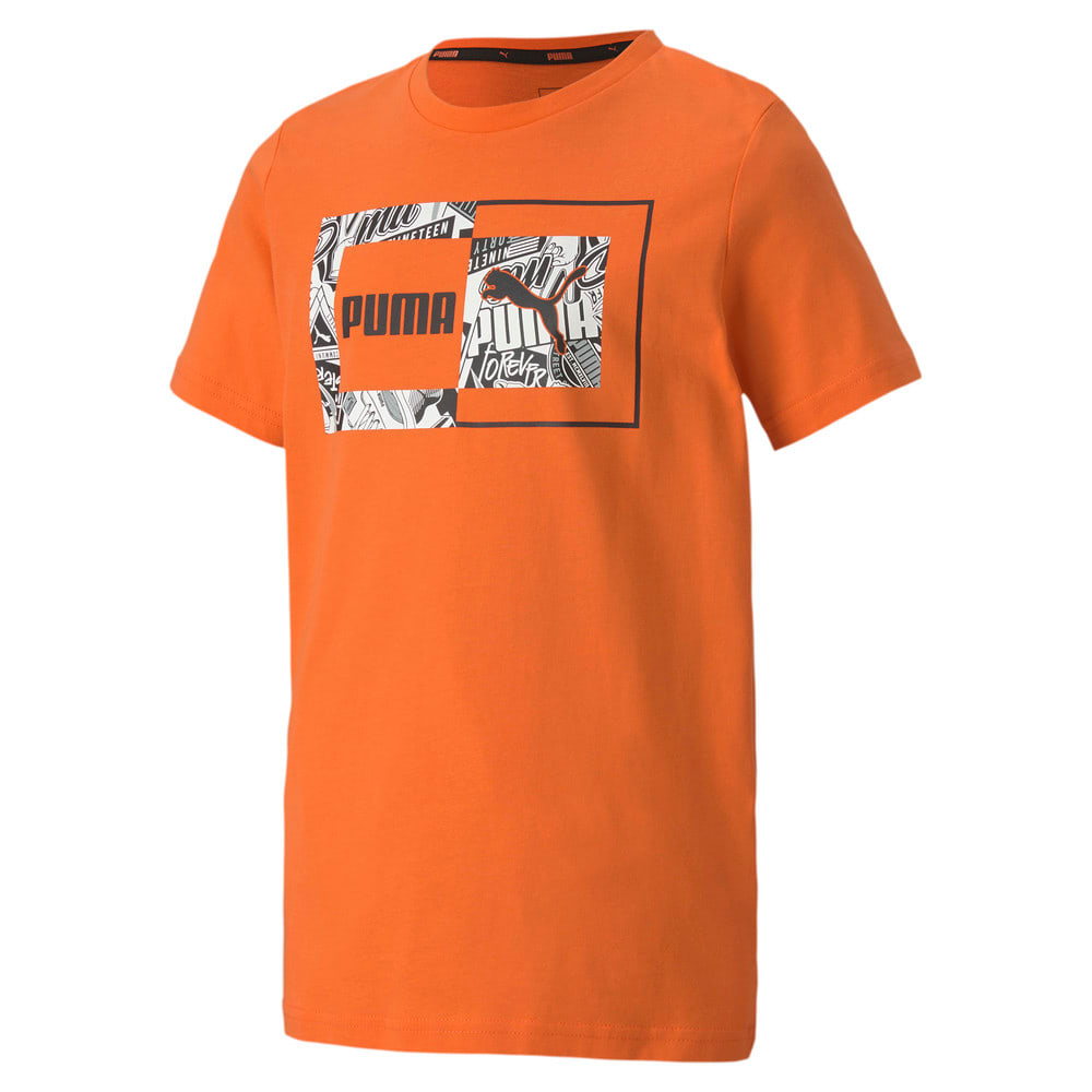 Alpha Desenli Erkek Cocuk T Shirt Turuncu Puma Puma Turkiye Resmi Alisveris Sitesi