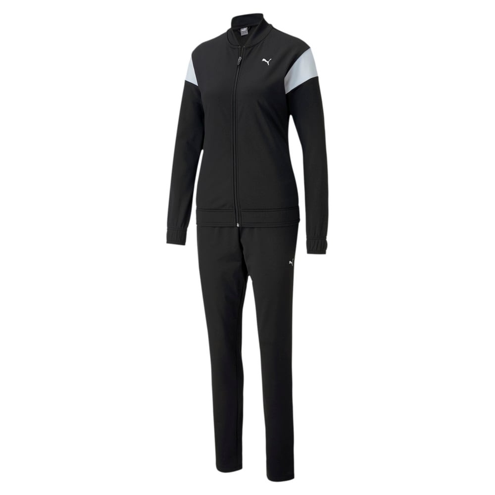 white and black puma tracksuit