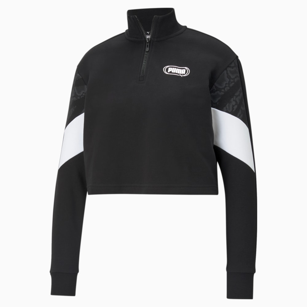фото Толстовка rebel half-zip crew neck women's sweater puma